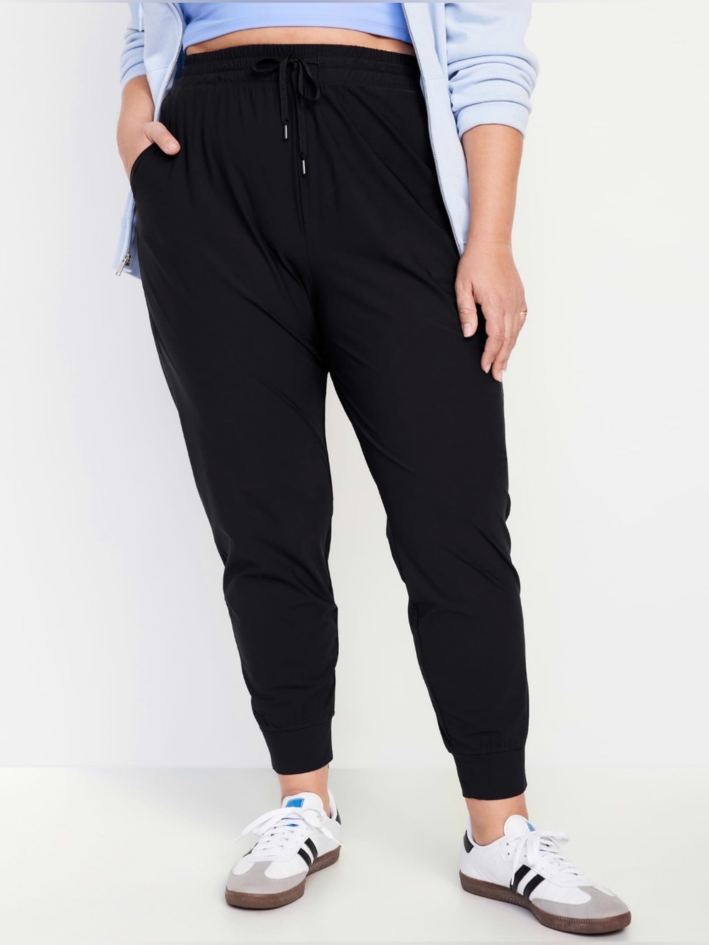 Old Navy High-Rise SleekTech Joggers Black Stretch Athletic Pants Pockets